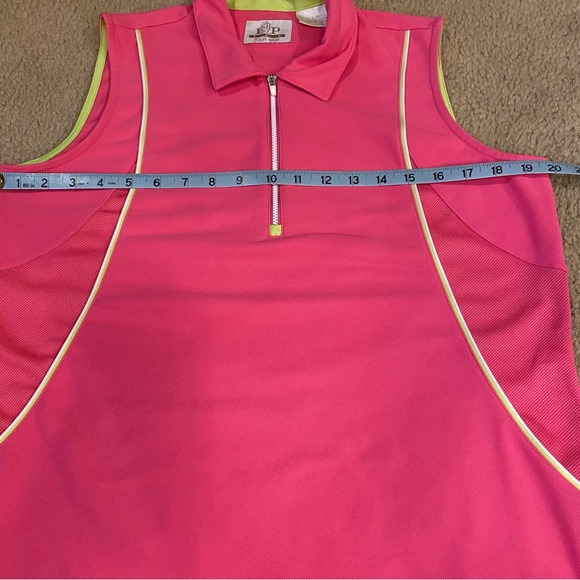EP Pro Tech Half Zip Golf Tank pink with white/green trim size Large - Picture 8 of 16
